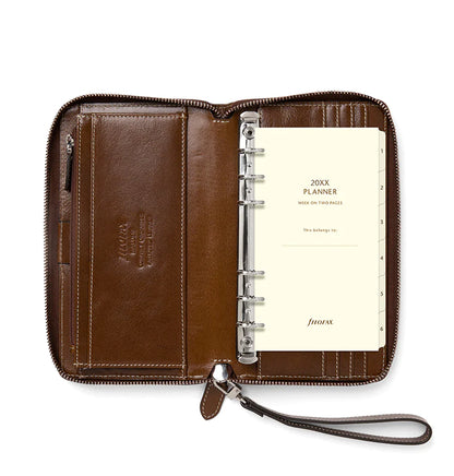 Filofax Malden Personal Compact Zip Leather Organizer - Ochre - 022704