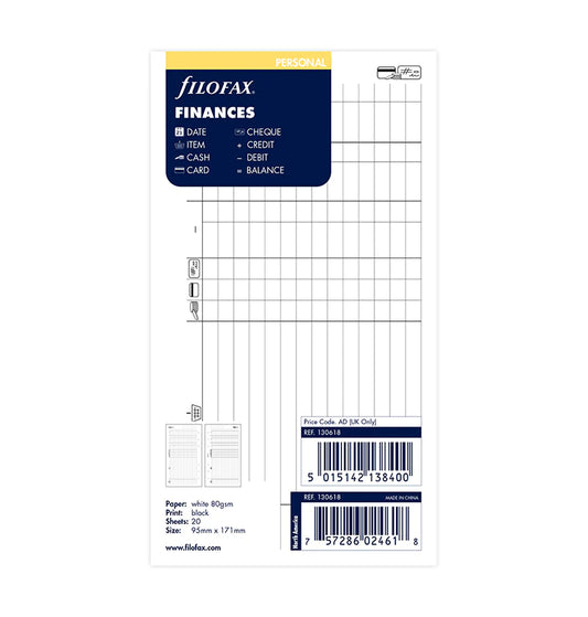 Filofax Finances Refill - Personal - 130618