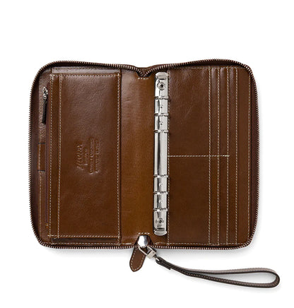 Filofax Malden Personal Compact Zip Leather Organizer - Ochre - 022704