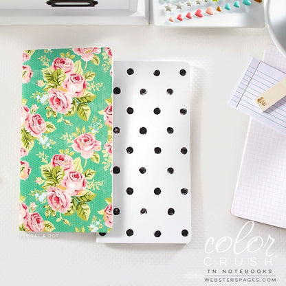Websters Pages Travelers Notebook Inserts Standard Size - Floral and Black Dots - NP100