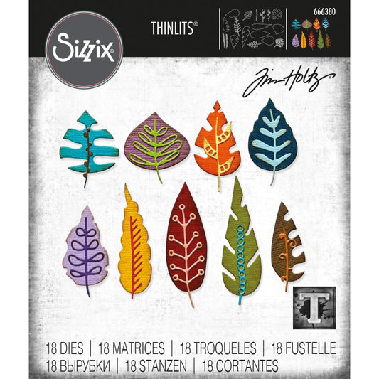 Sizzix Thinlits Dies By Tim Holtz 18 Pc Artsy Leaves - 666380