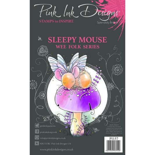 Pink Ink Designs A7 Clear Stamp Set - Sleepy Mouse - PI157