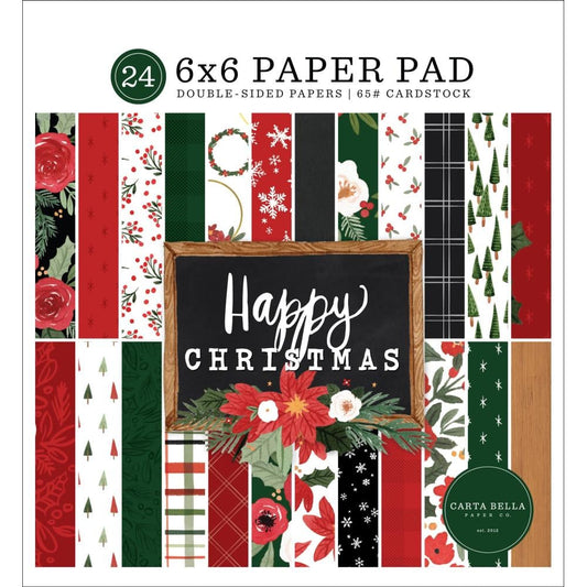 Carta Bella Double-Sided Paper Pad 6"X6" 24 Pc - Happy Christmas - XM140023