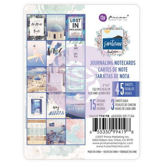 Prima Marketing Journaling Cards 3x4 - Santorini  - 994198