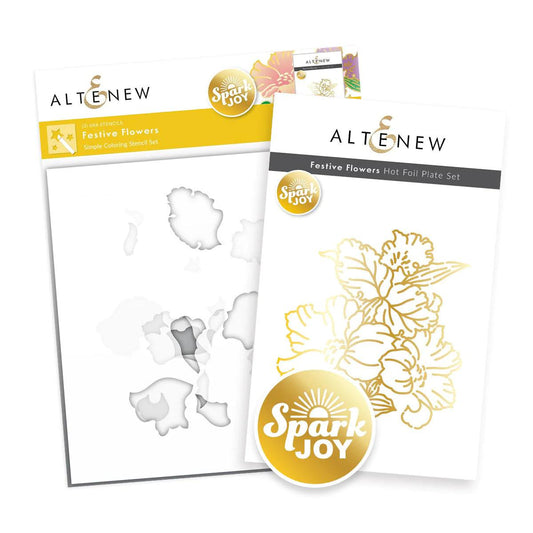 Altenew Spark Joy: Festive Flowers (Stencils and Hot Foil Plate) - ALT7713BN