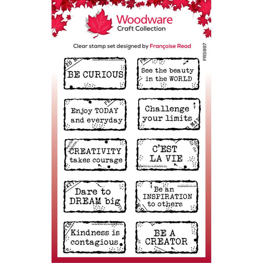Woodware Clear Stamps 4"X6" Distressed Labels 10 Pc - FRS997