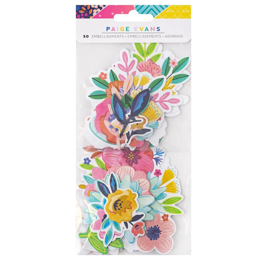 Paige Evans Blooming Wild Ephemera Cardstock Die-Cuts Floral - PE014056