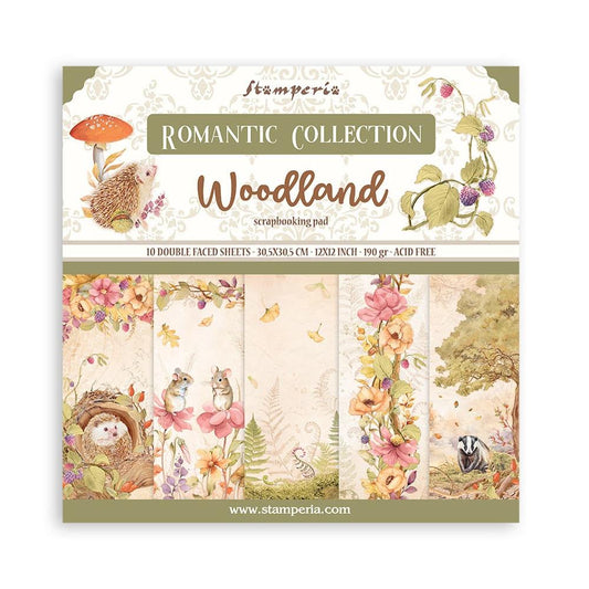 Stamperia Double-Sided Paper Pad 12"X12" 10 Pc Woodland - SBBL143