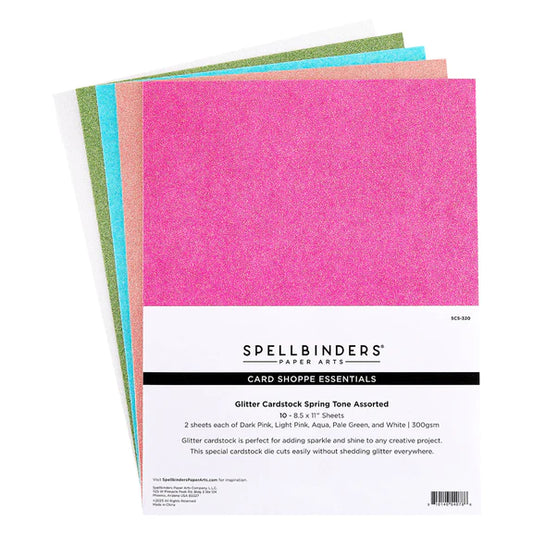 Spellbinders Spring Tones Glitter Cardstock - 10 Pack - SCS-320