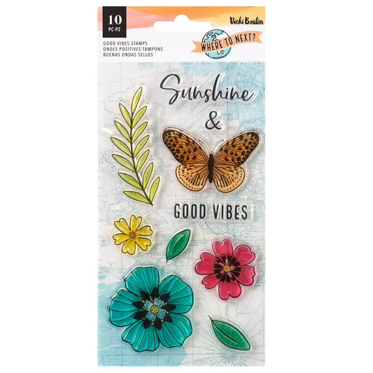 Vicki Boutin Where To Next Clear Stamps 12 Pc Good Vibes - VB014105