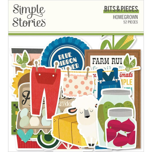 Simple Stories Homegrown Bits & Pieces Die-Cuts Ephemera 52 Pc - HMG16216