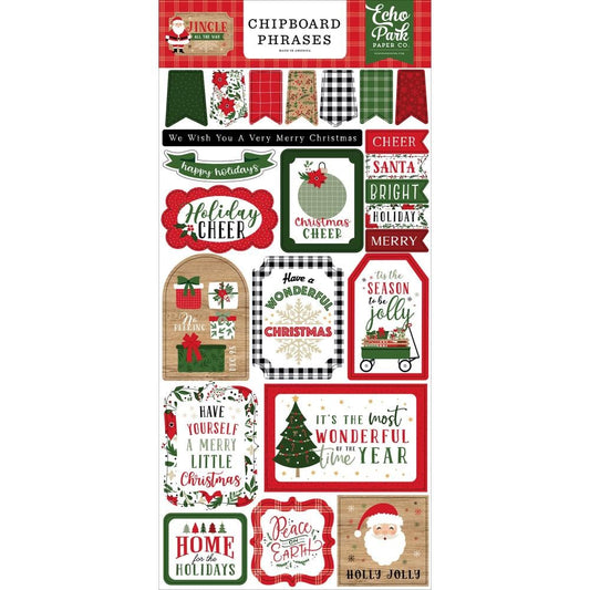 Echo Park Jingle All The Way Chipboard 6"X13" - Phrases - IN252022