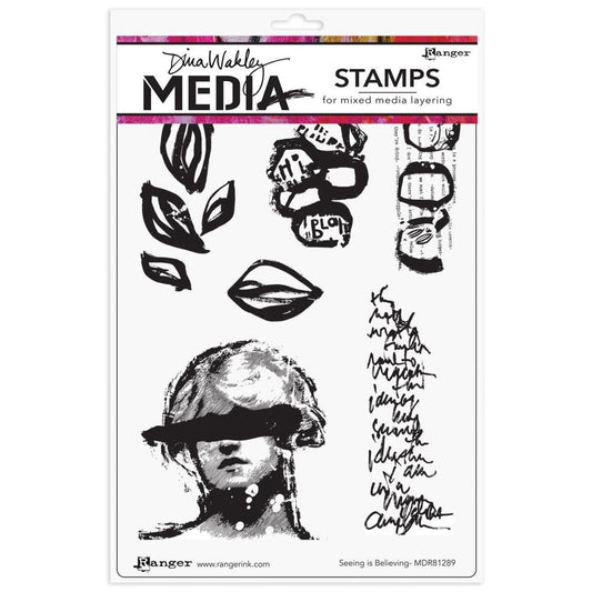 Dina Wakley Media Cling Stamps 6"X9" - Seeing Is Believing - MDR81289