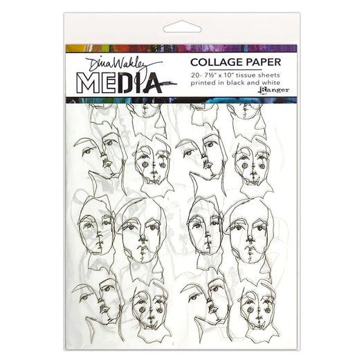 Dina Wakley Media Collage Tissue Paper 7.5"X10" 20 Pc - Church Doodles - MDA77862