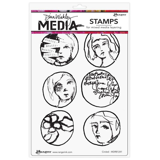 Dina Wakley Media Cling Stamps 6"X9" - Circled - MDR81241
