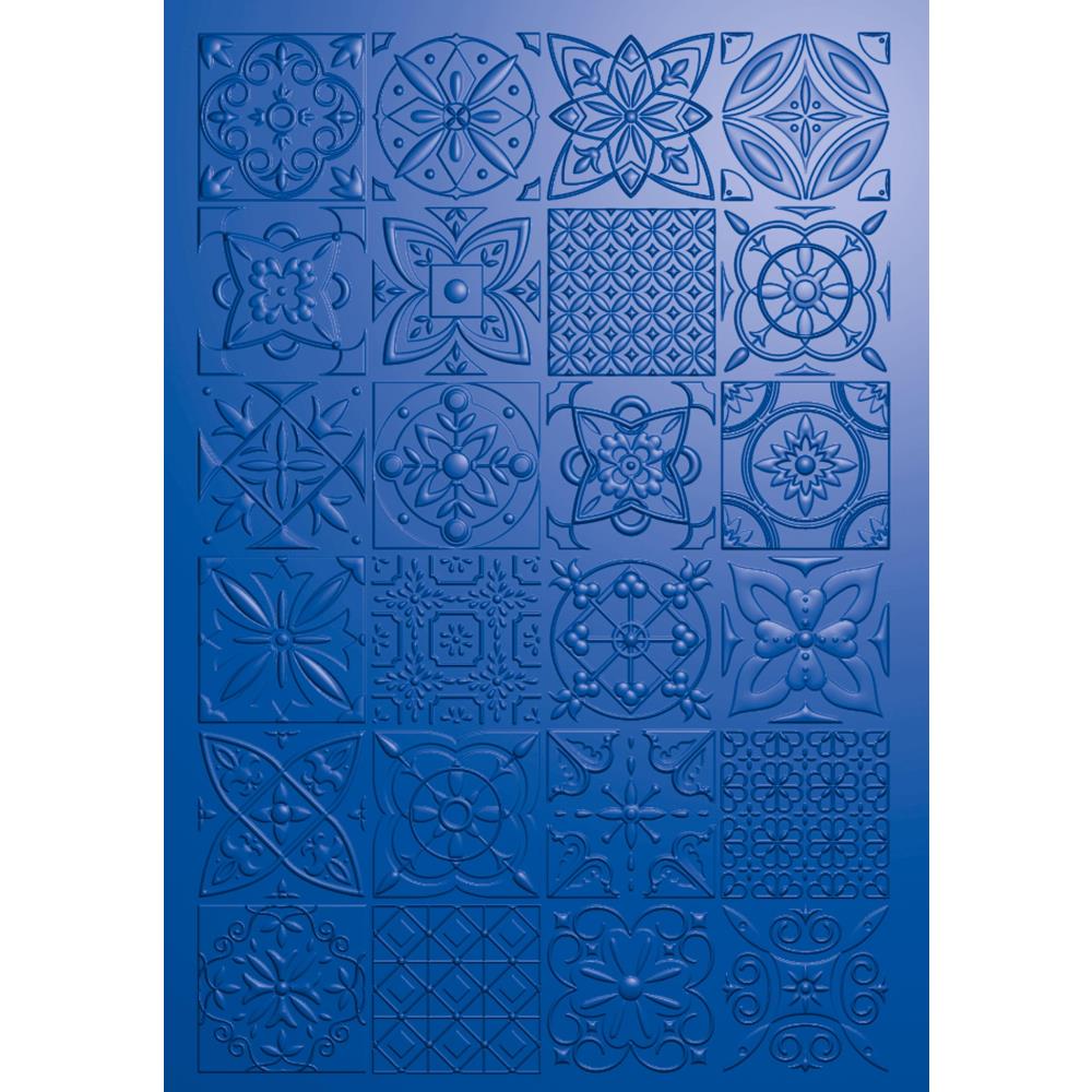 Crafter's Companion Mediterranean Dreams 3D Embossing Folder Decorative Tiles - MED3DDT