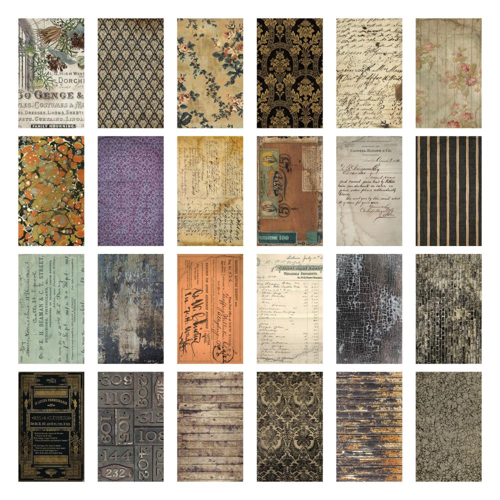 Tim Holtz Idea-Ology Double-Sided Backdrops 6" X 10" 24 Pc Halloween - TH94331