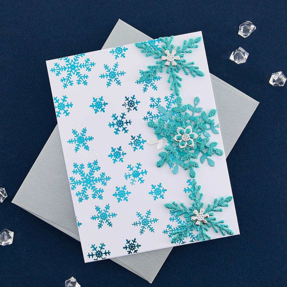 Spellbinders Glimmer Hot Foil Plate & Die By Bibi Cameron Snowflakes - Glimmering Snowflakes - GLP410