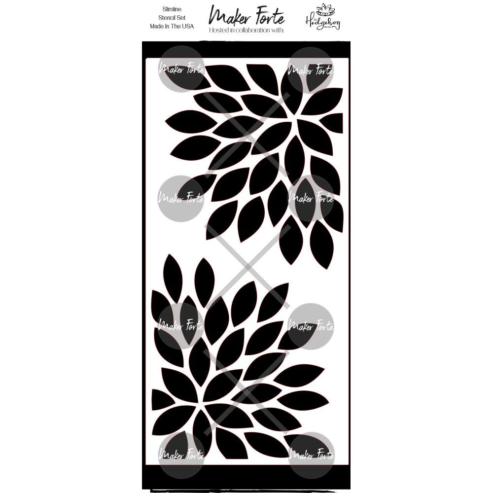 Maker Forte Stencils By Hedgehog Hollow 4"X8" - Dahlia Slimline - 20090268