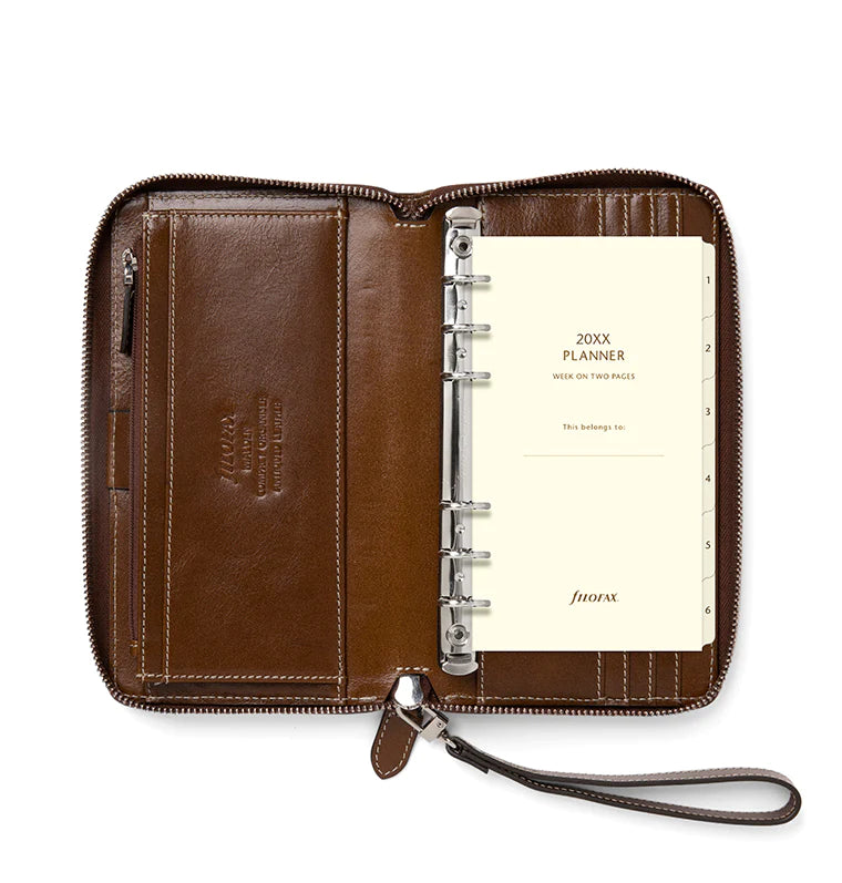 (PRE-ORDER) Filofax Malden Personal Compact Zip Leather Organizer - Ochre - 022704