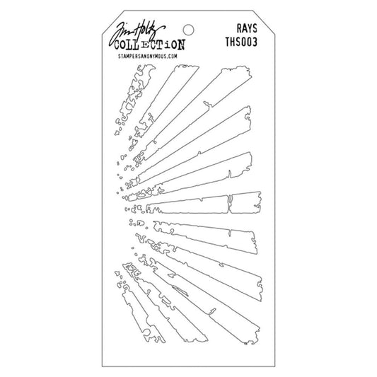 Tim Holtz Layered Stencil 4.125"X8.5" - Rays - THS 003