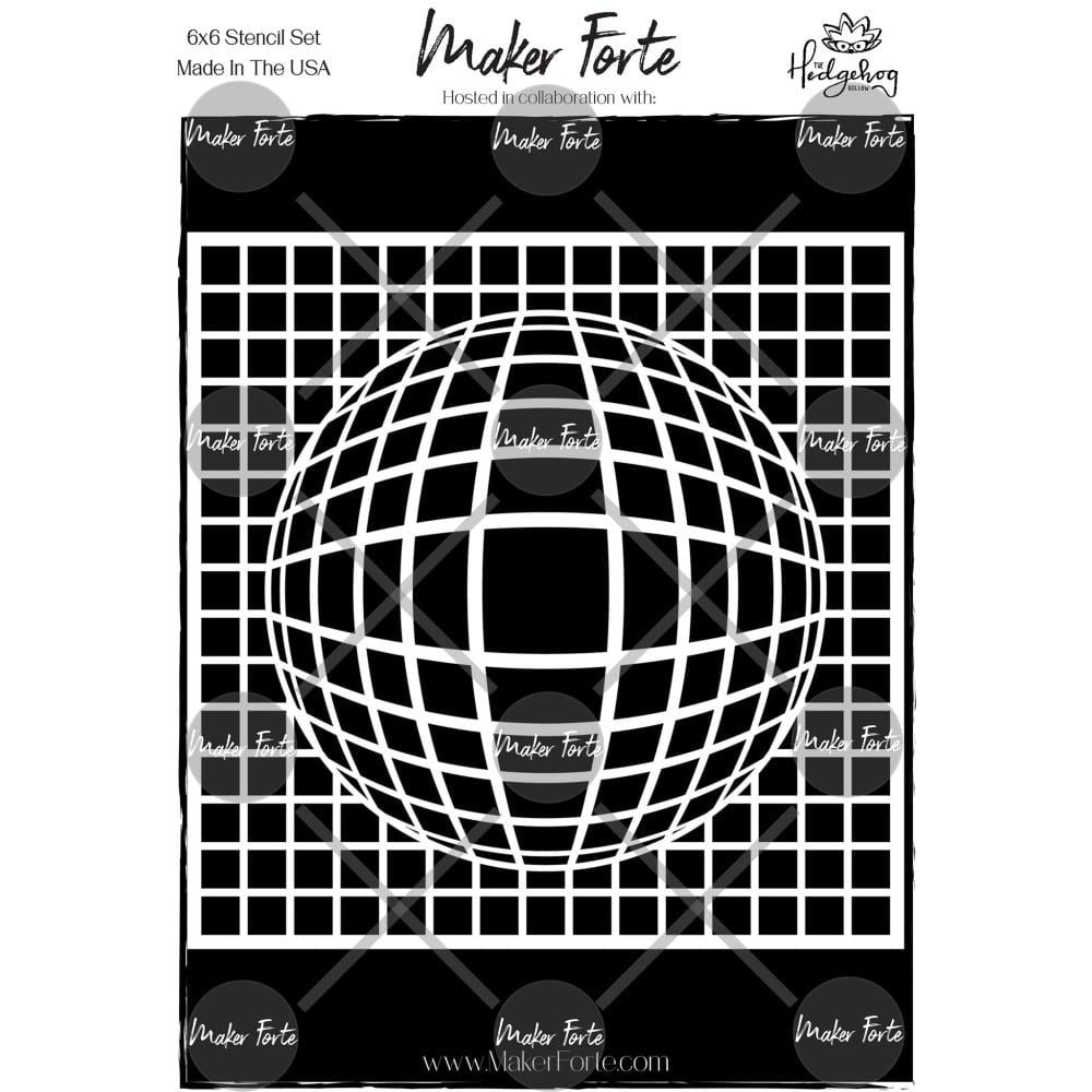 Maker Forte Stencils By Hedgehog Hollow 6"X6" - Bubble Sphere - 20090216