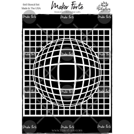 Maker Forte Stencils By Hedgehog Hollow 6"X6" - Bubble Sphere - 20090216