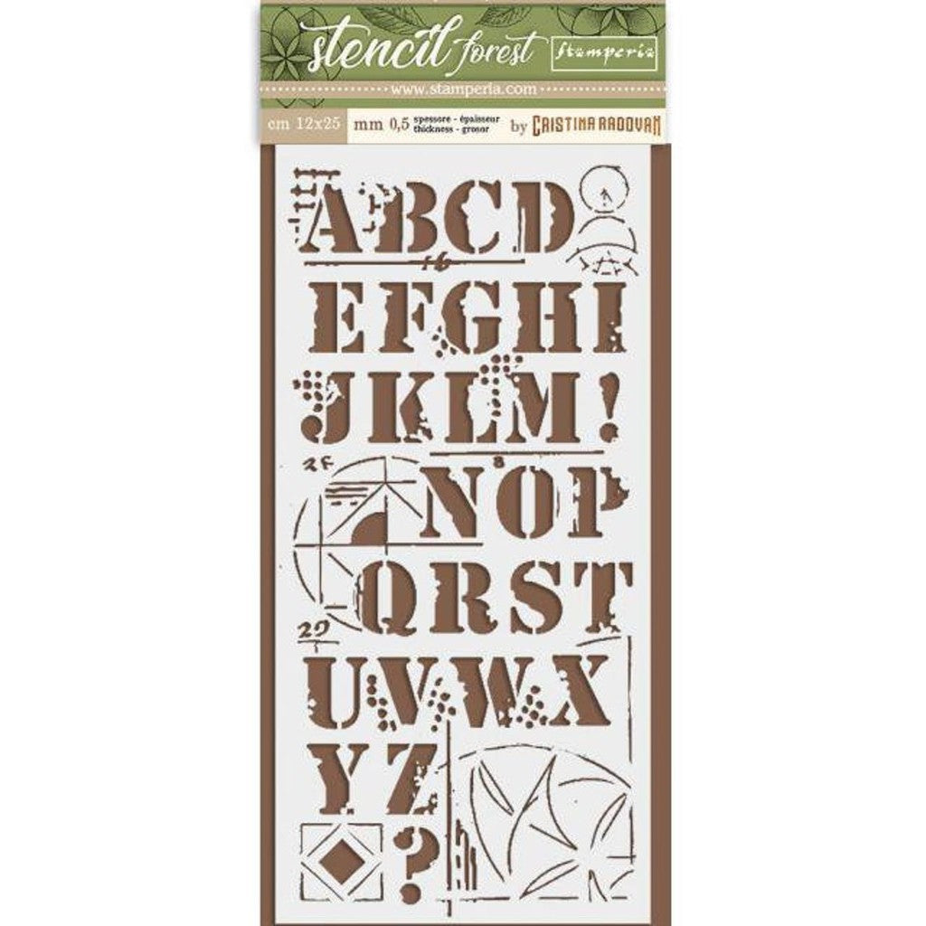 Stamperia Stencil 4.72"X9.84" - Alphabet - KSTDL32