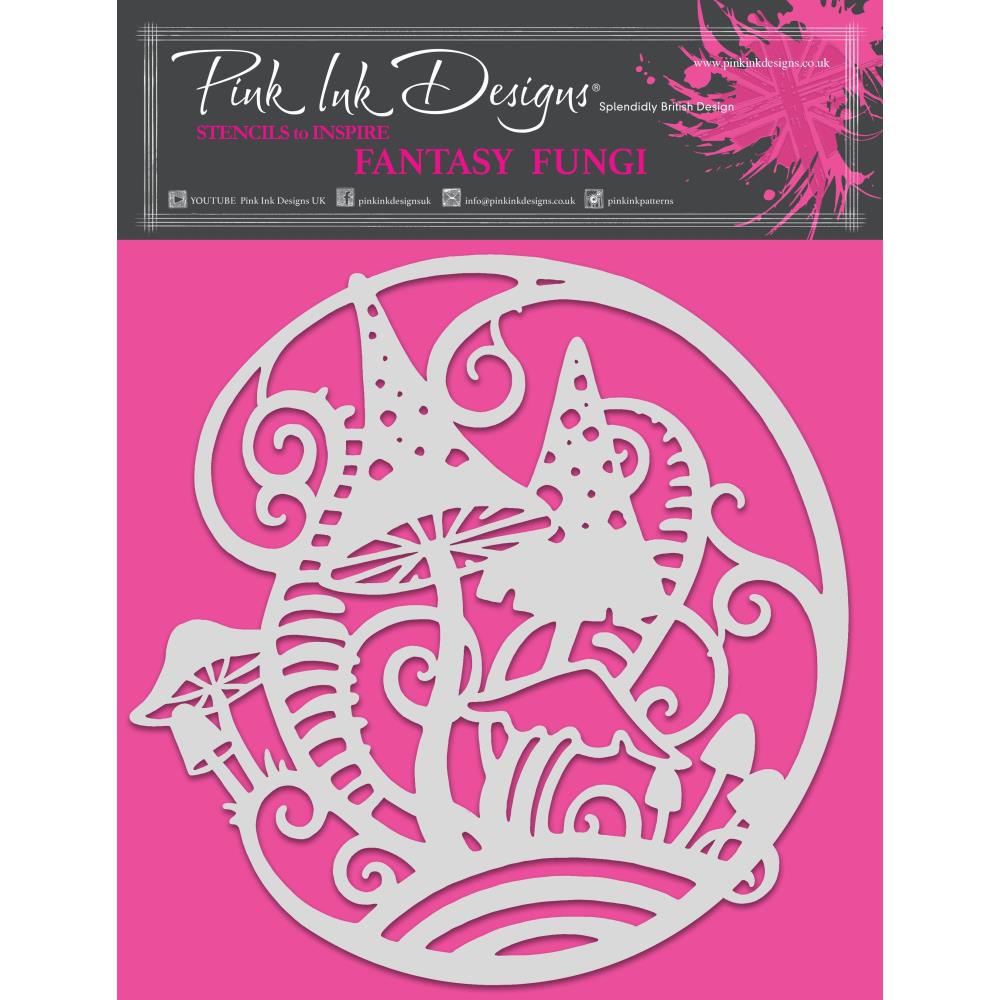 Pink Ink Designs Stencil 8"X8" - Fantasy Fungi - PINKST 010