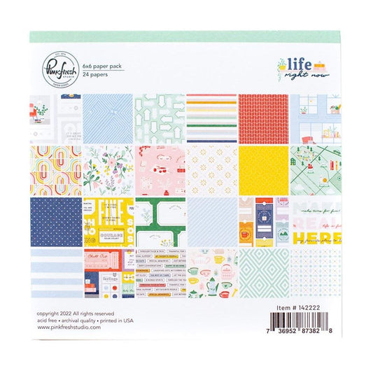 PinkFresh Studio Double-Sided Paper Pack 6"X6" 24 Pc - Life Right Now - PFLI2222
