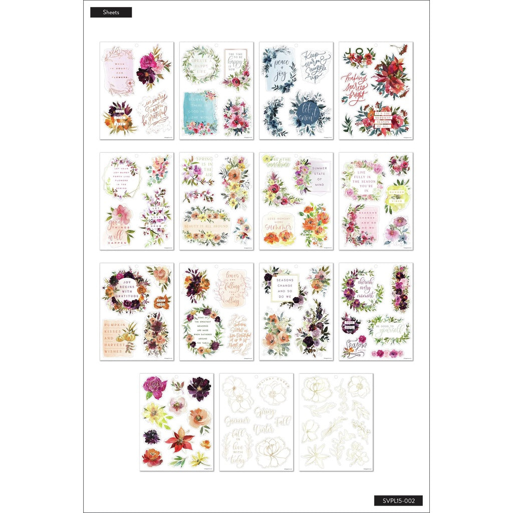 MAMBI Happy Planner SEASONAL WATERCOLOR LARGE STICKER VALUE PACK - SVPL15-002