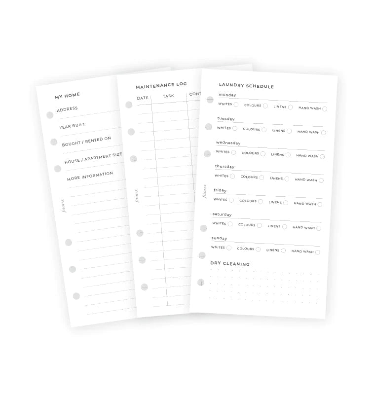 (PRE-ORDER) Filofax Household Planner Refill - Personal - 132925