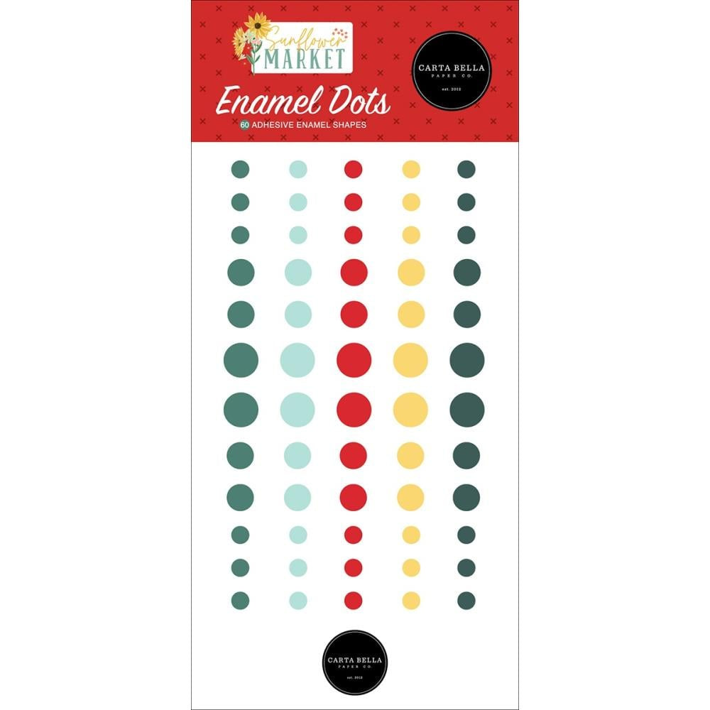 Carta Bella Adhesive Enamel Dots 60 Pc - Sunflower Market - UN144028