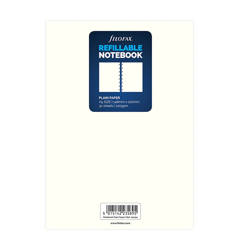 (PRE-ORDER) Filofax Notebook Plain Paper Refill - A5 - 152451