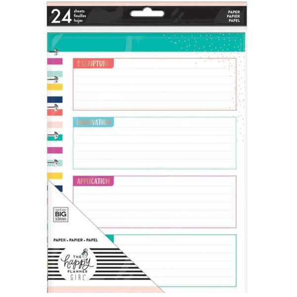 Mambi Happy Planner Girl Classic Note Paper; Faith Warrior - FILX-04