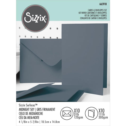 Sizzix Surfacez Card & Envelope Pack A6 10 Pc - Midnight Sky - 665918