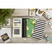 Websters Pages Black and White Stripes and Floral Travelers Notebook Inserts Standard Size - NP108