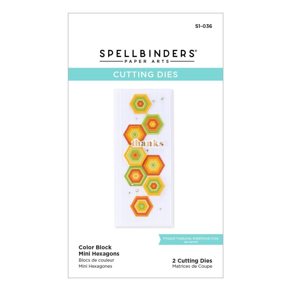 Spellbinders Etched Dies - Mini Hexagons - Color Block - S1036