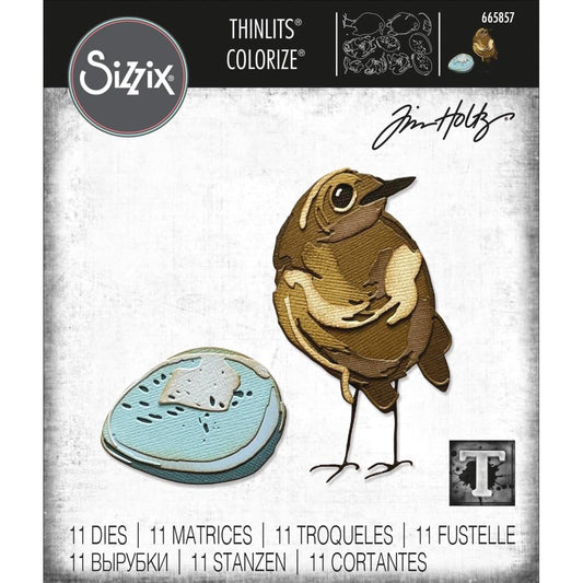 Sizzix Thinlits Dies By Tim Holtz 11 Pc - Bird & Egg Colorize - 665857