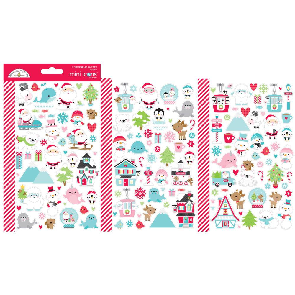 Dooblebug Mini Cardstock Stickers 3 Pc - Let It Snow Icons - ST7514