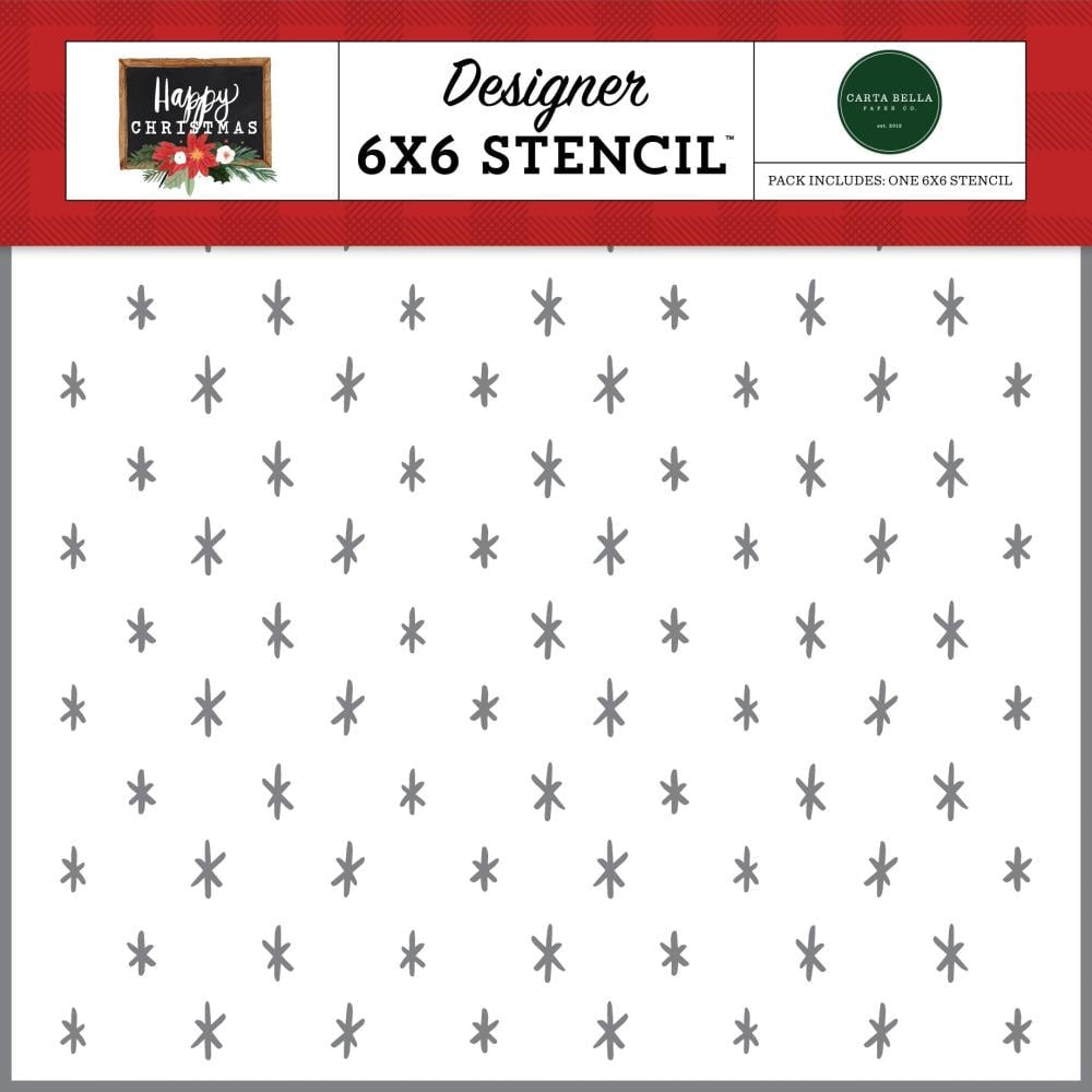 Carta Bella Stencil 6"X6" Happy Christmas - Christmas Sparkle - XM140034