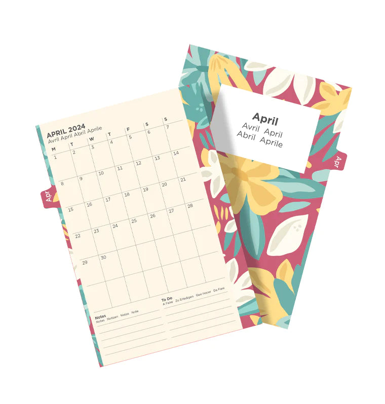 (PRE-ORDER) Filofax Floral Illustrated Diary Refill Pack - Pocket 2024 Multilanguage