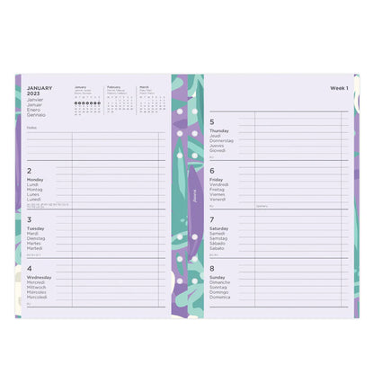 (PRE-ORDER) Filofax Floral Illustrated Diary Refill Pack A5 2024 Multilanguage