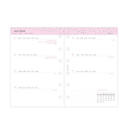 (PRE-ORDER) Filofax Confetti Week On Two Pages Diary - Pocket 2024 Multilanguage - 24-68291