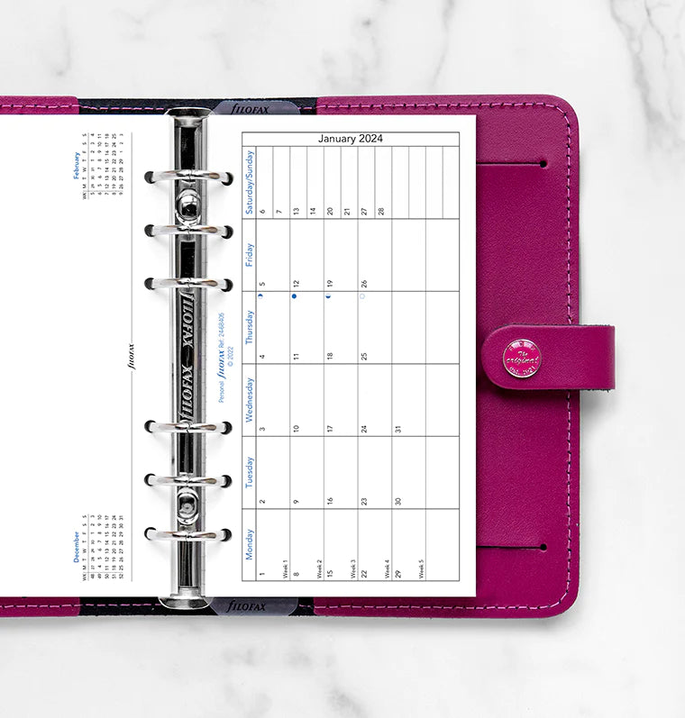 Filofax Month On One Page Diary with Notes - Personal 2024 English - 2468405