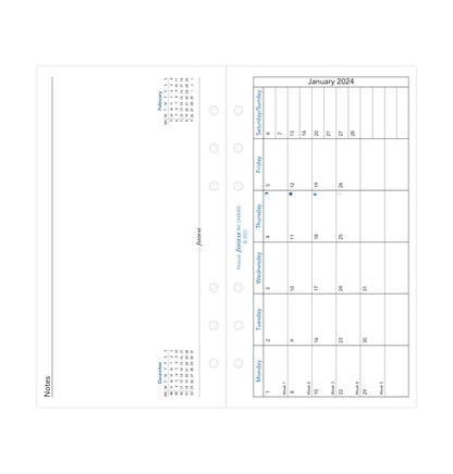 Filofax Month On One Page Diary with Notes - Personal 2024 English - 2468405