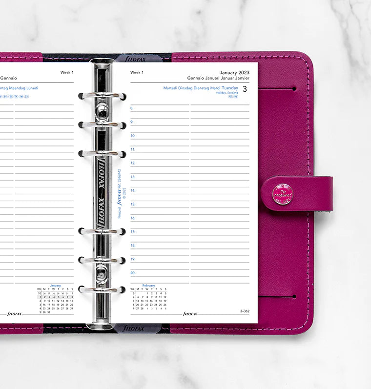 (PRE-ORDER) Filofax One Day On A Page Diary With Appointments - Personal 2024 Multilanguage