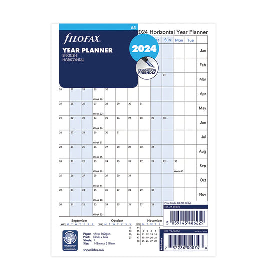 (PRE-ORDER) Filofax Horizontal Year Planner - A5 2024