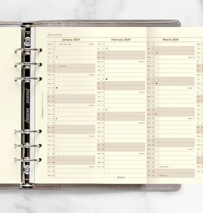 (PRE-ORDER) Filofax Vertical Year Planner - A5 Cotton Cream 2024 English