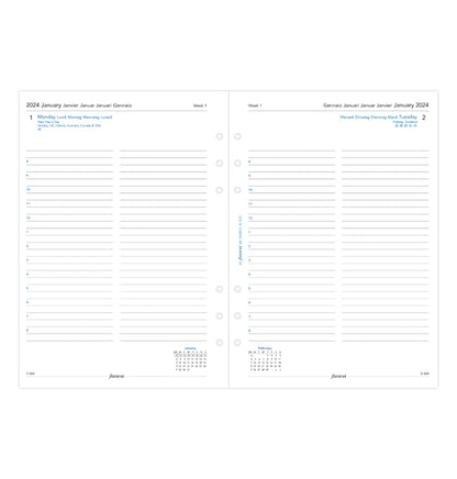 (PRE-ORDER) Filofax One Day On A Page Diary With Appointments - A5 2024 Multilanguage